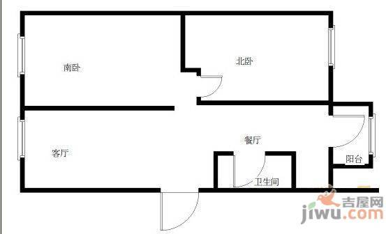 令闻小区2室1厅1卫57㎡户型图