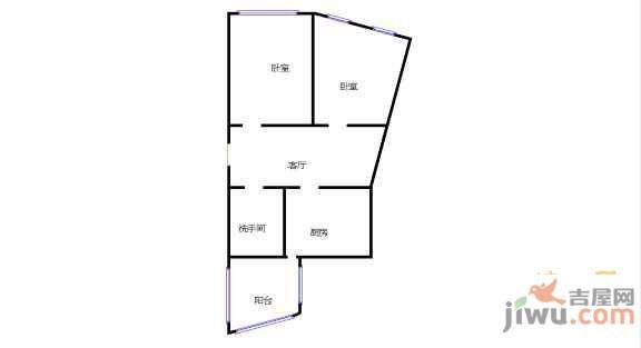 令闻小区2室1厅1卫57㎡户型图