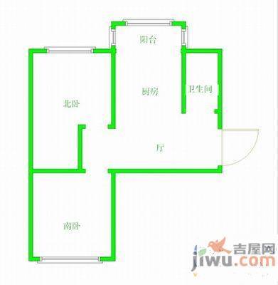 令闻小区2室1厅1卫57㎡户型图