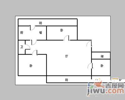 溪林花园2室2厅1卫户型图