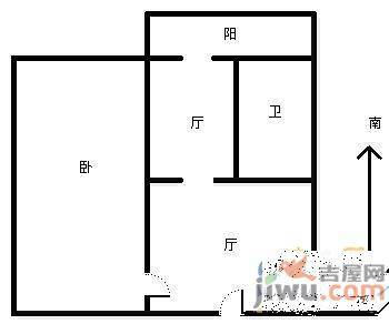 溪林花园2室2厅1卫户型图