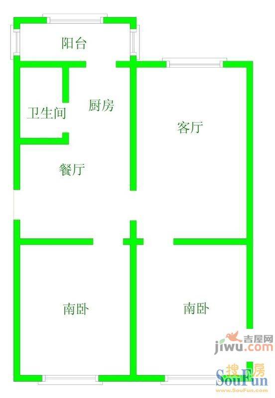 茂泉小区2室2厅2卫117㎡户型图