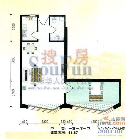 祥瑞家园3室1厅1卫133.7㎡户型图