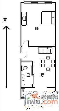 泉园二区2室1厅1卫60㎡户型图