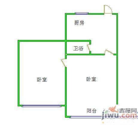 北二经2室2厅1卫93㎡户型图