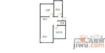 北二经2室2厅1卫93㎡户型图