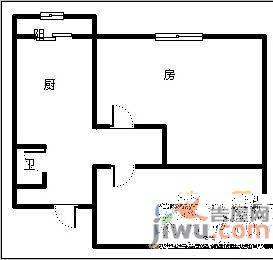 友爱东巷小区1室1厅1卫53㎡户型图