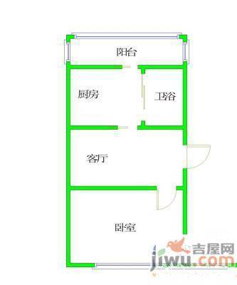 友爱东巷小区1室1厅1卫53㎡户型图