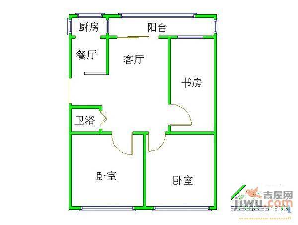 友爱东巷小区1室1厅1卫53㎡户型图