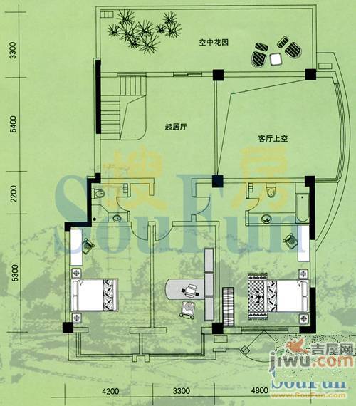 府苑名都3室2厅2卫162.5㎡户型图