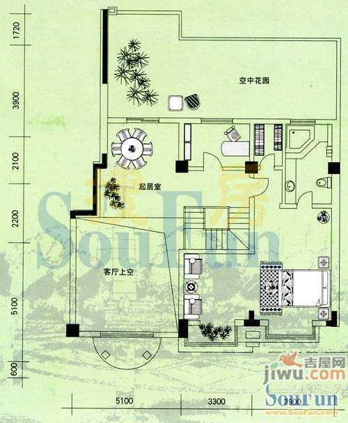 府苑名都3室2厅2卫162.5㎡户型图