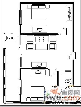 富民小区1室1厅1卫36㎡户型图