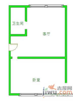 福安小区1室1厅1卫39㎡户型图