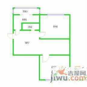 福安小区1室1厅1卫39㎡户型图