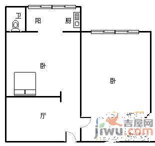 天坛小区2室1厅1卫72㎡户型图