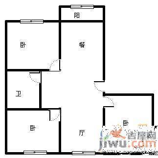 天坛小区2室1厅1卫72㎡户型图