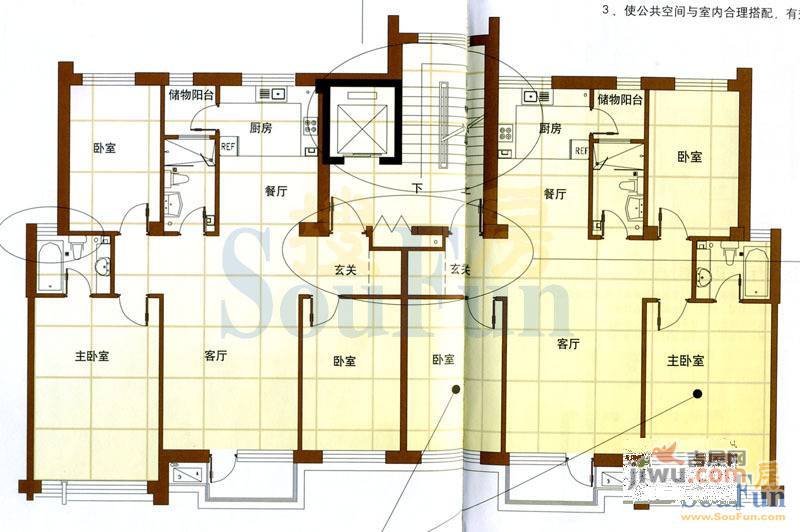 枫合万嘉3室2厅1卫户型图