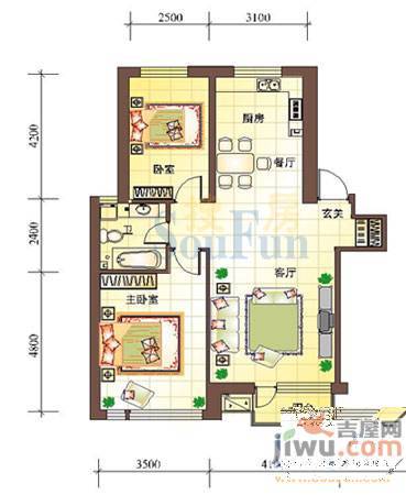 枫合万嘉3室2厅1卫户型图