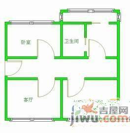 进华小区2室1厅1卫44㎡户型图