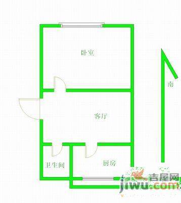 进华小区2室1厅1卫44㎡户型图