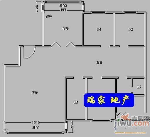 长青小区2室1厅1卫84㎡户型图