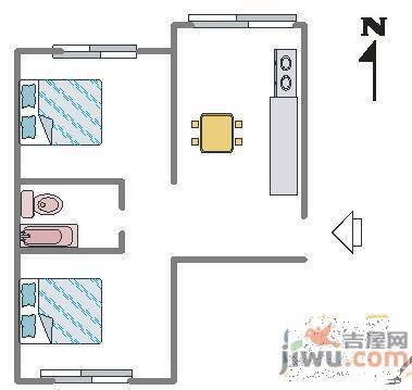 长青小区2室1厅1卫84㎡户型图