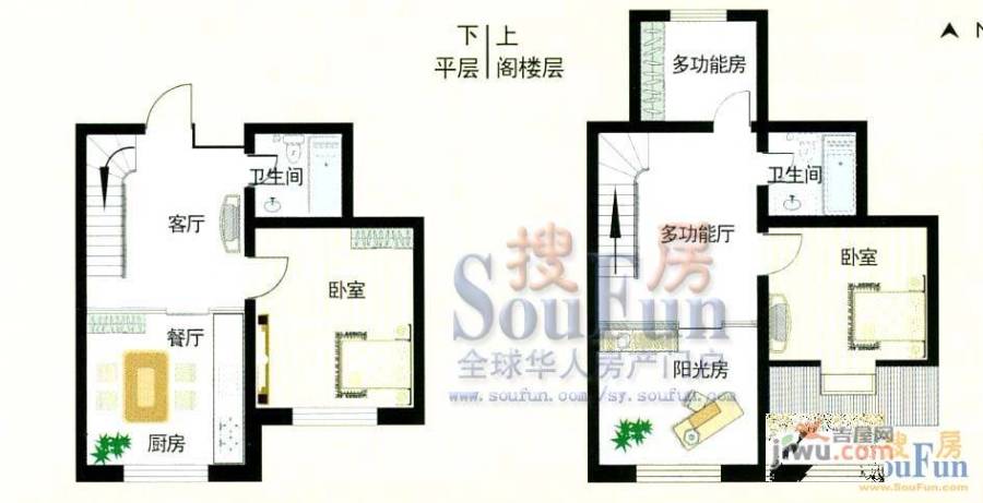 金水佳缘2室2厅1卫93.3㎡户型图