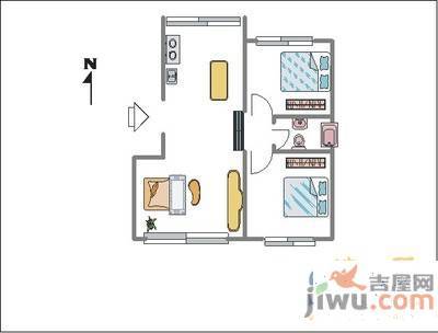 吉祥馨园2室2厅1卫80㎡户型图