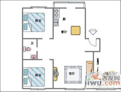 吉祥馨园2室2厅1卫80㎡户型图