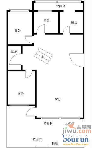 瑞士家园2室2厅1卫109㎡户型图