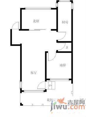 瑞士家园2室2厅1卫109㎡户型图