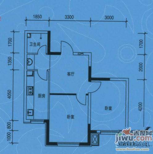 思和苑2室1厅1卫65.7㎡户型图