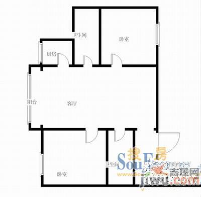 洮昌小区3室3厅2卫147㎡户型图