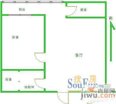 城乡小区1室1厅1卫户型图