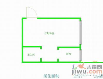 万丰王子公寓1室1厅1卫41.7㎡户型图