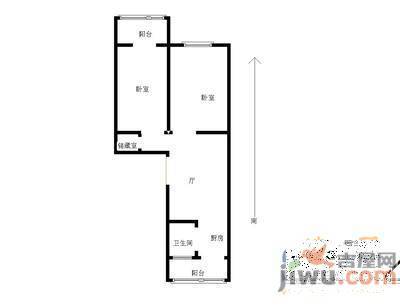 爱民社区2室1厅1卫62㎡户型图