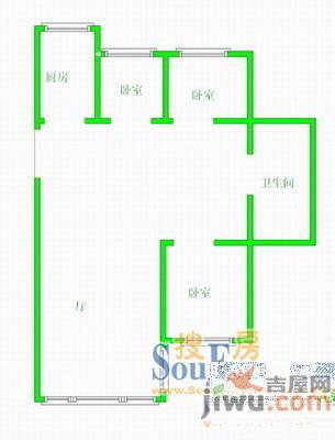 祥和家园2室1厅1卫户型图