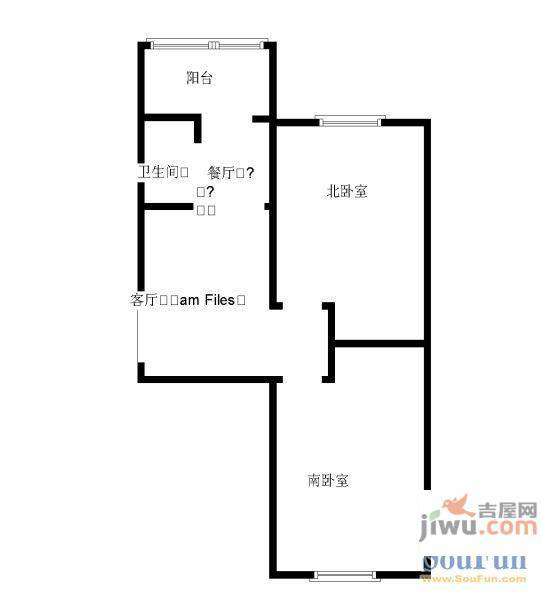 可久小区3室2厅1卫127㎡户型图