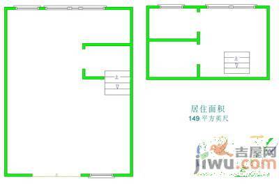 可久小区3室2厅1卫127㎡户型图