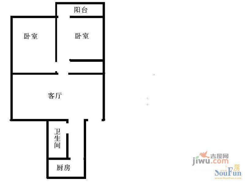 警安小区2室1厅1卫户型图