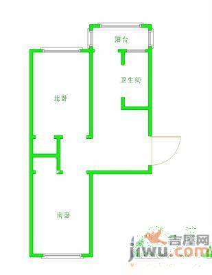 泽工小区2室1厅1卫56㎡户型图