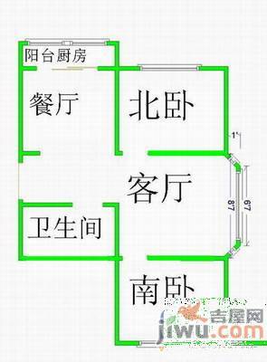 卉盛家园2室2厅1卫120㎡户型图