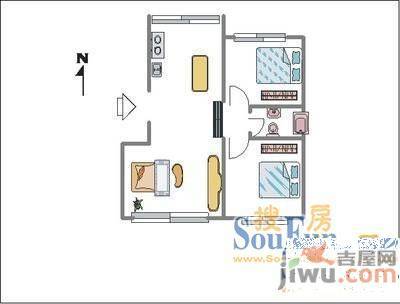 洮昌花园1室1厅1卫户型图