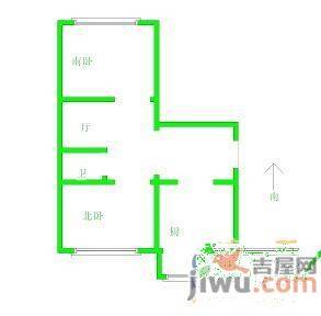 亚明铁路小区3室1厅1卫65㎡户型图