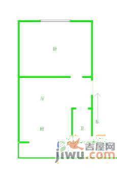 亚明铁路小区3室1厅1卫65㎡户型图