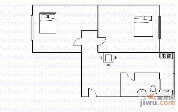 亚明铁路小区3室1厅1卫65㎡户型图