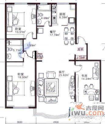 利生丽园2室1厅1卫71㎡户型图