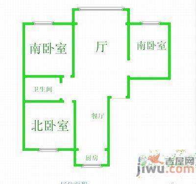 利生丽园2室1厅1卫71㎡户型图