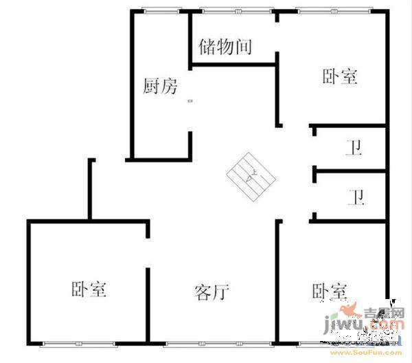 御林家园3室2厅1卫135.5㎡户型图