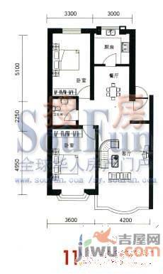 御林家园3室2厅1卫135.5㎡户型图